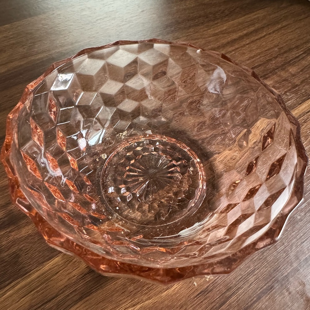 Pink glass bowl